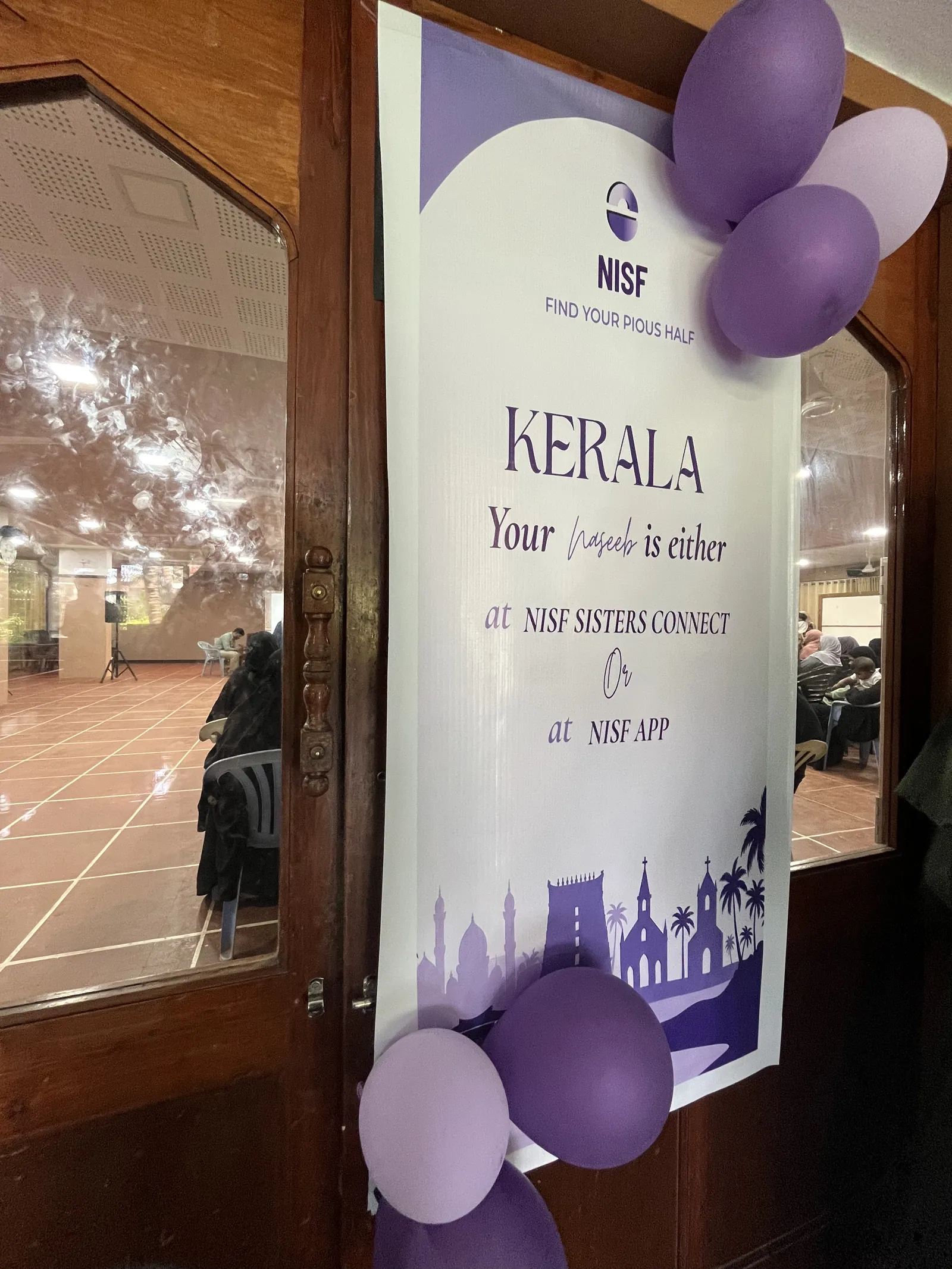 Kerala's naseeb, the banner read: at Sisters Connect, or on the Nisf app.